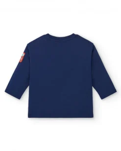 T-shirt garçon bleu marine imprimé "Full of Ideas", collection Big Brains