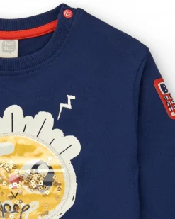 T-shirt garçon bleu marine imprimé "Full of Ideas", collection Big Brains