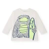 T-shirt manches longues imprimé Yéti et planche de surf pour garçon de la collection Freezy