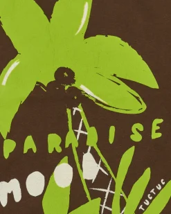 T-shirt marron pour garçon avec imprimé tropical