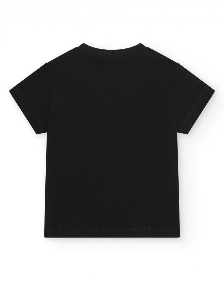T-shirt noir pour garçon avec phrase "Have Fun"