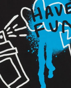 T-shirt noir pour garçon avec phrase "Have Fun"
