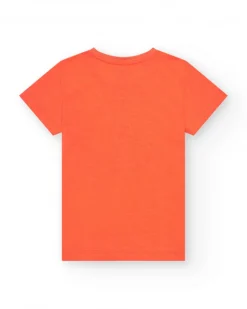 T-shirt orange pour garçon avec imprimé plongée sur le devant.