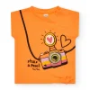 T-shirt pour fille avec appareil photo en sequins et phrase "Strike a pose!!"