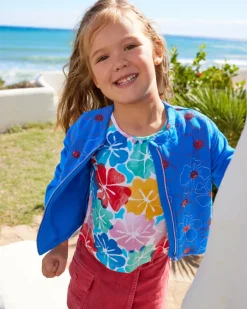 T-shirt pour fille avec design halter et imprimé floral vibrant