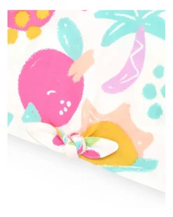 T-shirt pour fille avec fruits tropicaux et nœud décoratif