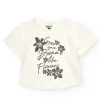 T-shirt pour fille en blanc avec design floral.