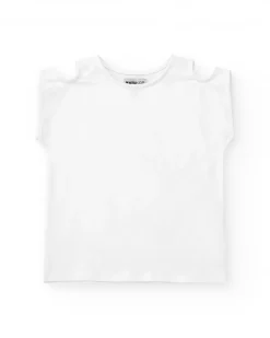 T-shirt pour fille en blanc avec épaules dénudées