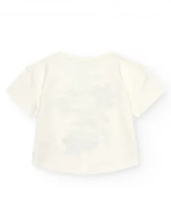 T-shirt pour fille en blanc avec design floral.