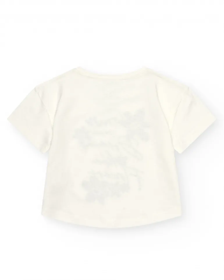 T-shirt pour fille en blanc avec design floral.