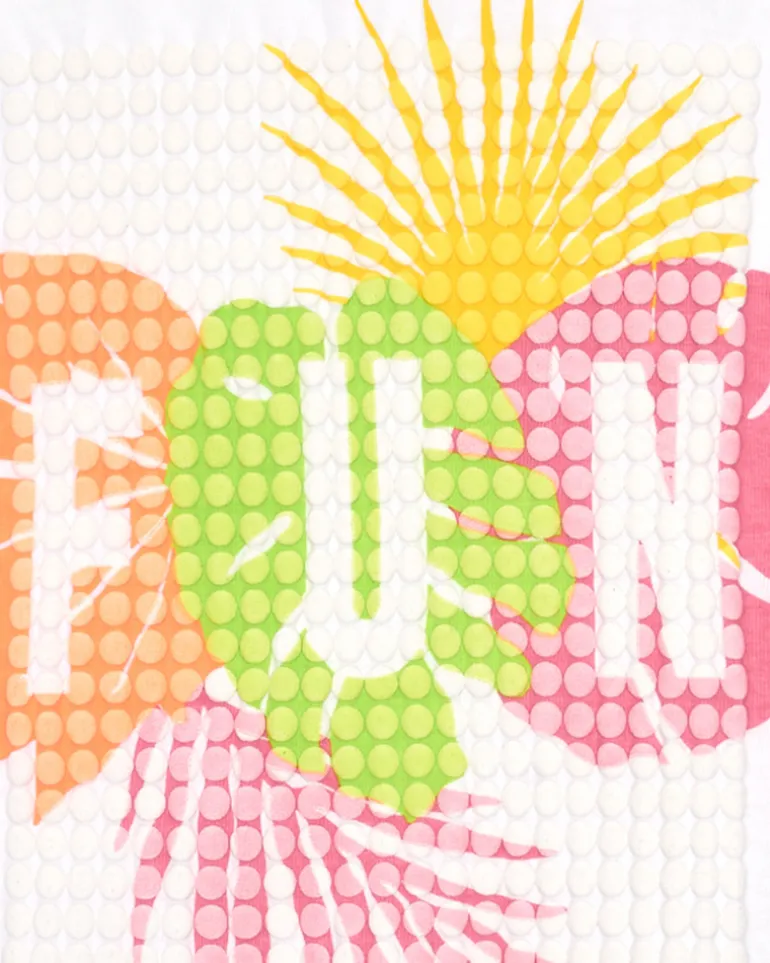 T-shirt pour fille en blanc avec imprimé tropical.