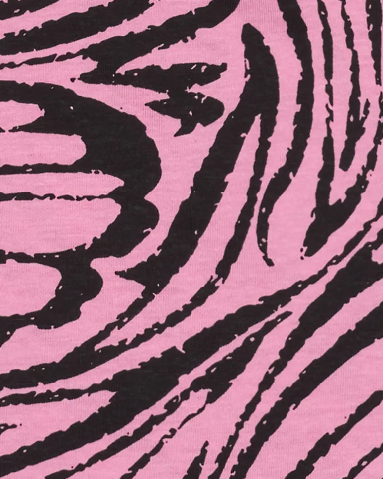 T-shirt pour fille en rose, sans manches, avec imprimé animal.
