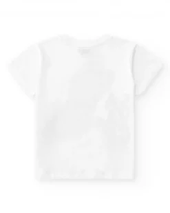 T-shirt pour garçon en blanc avec imprimé réaliste