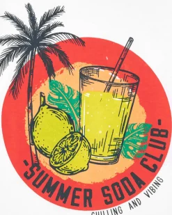 T-shirt pour garçon en blanc avec imprimé tropical