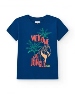 T-shirt pour garçon en bleu avec imprimé