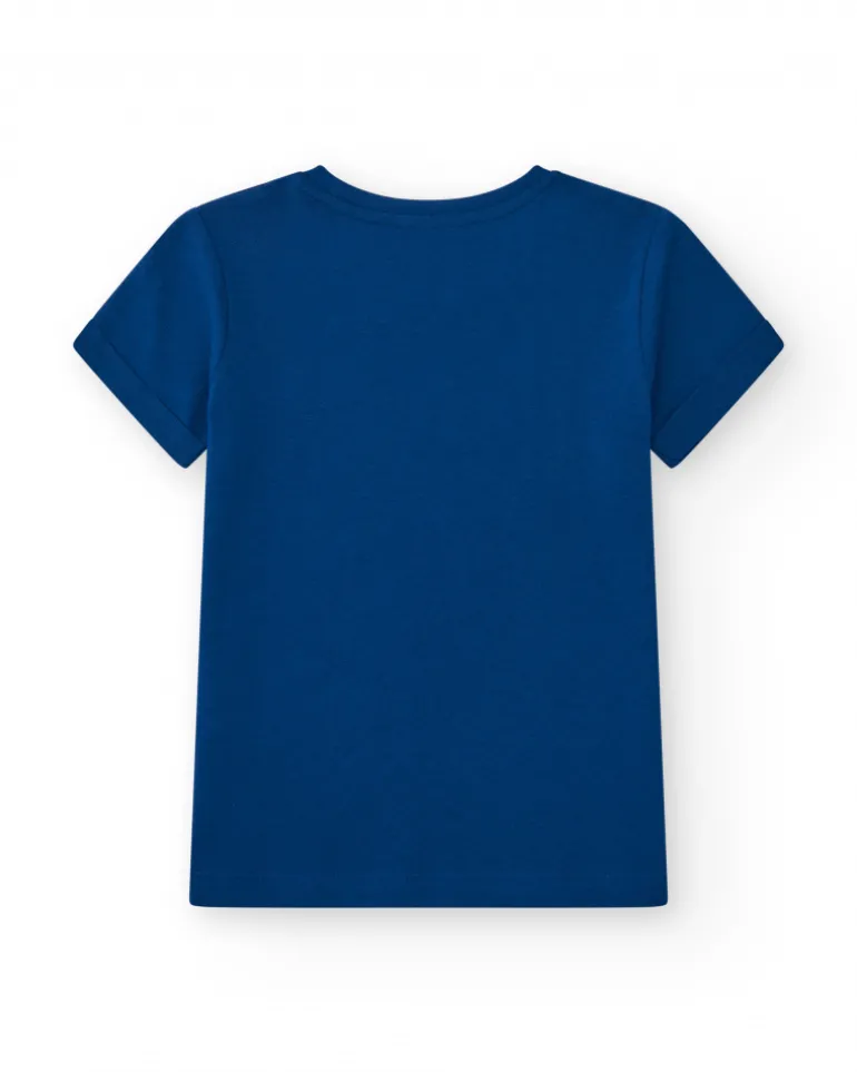 T-shirt pour garçon en bleu avec imprimé