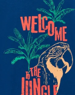 T-shirt pour garçon en bleu avec imprimé
