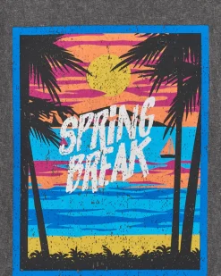 T-shirt pour garçon en gris avec imprimé tropical.