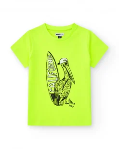 T-shirt pour garçon en jaune avec imprimé pélican.