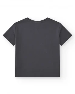 T-shirt pour garçon en kaki avec design géométrique.