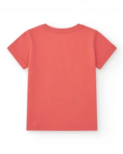 T-shirt pour garçon en rouge avec imprimé iguane