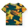 T-shirt pour garçon en vert avec imprimé frontal