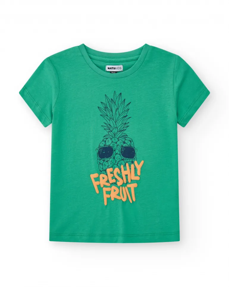 T-shirt pour garçon en vert avec imprimé
