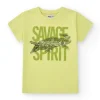 T-shirt pour garçon en vert avec imprimé crocodile