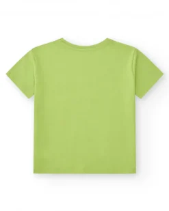 T-shirt pour garçon en vert avec imprimé multicolore