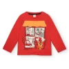 T-shirt rouge avec fenêtre et imprimé chaton pour fille de la collection Cartoon Calling