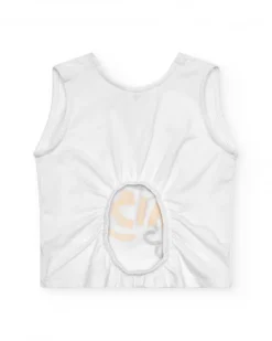 T-shirt sans manches blanc pour fille avec phrase "MISS DAISY"