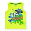 T-shirt sans manches jaune pour garçon avec requin
