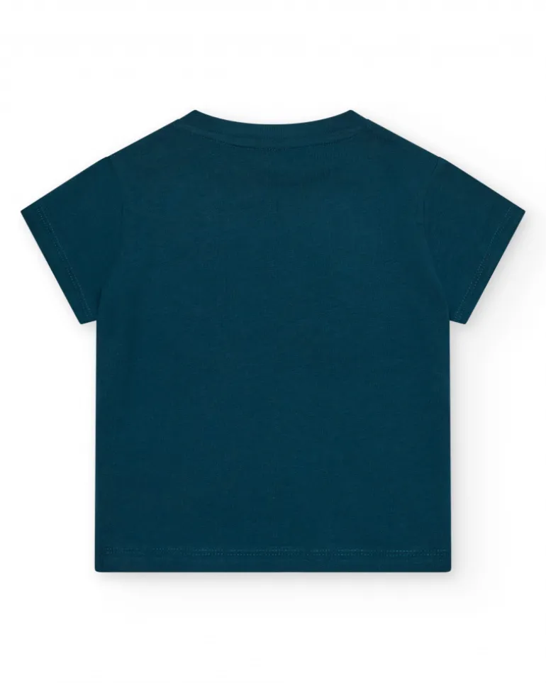T-shirt vert et jaune pour garçon avec design de lunettes