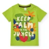 T-shirt vert pour garçon avec phrase "Keep Calm in the Jungle"