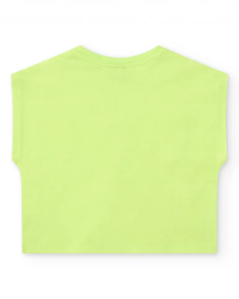 T-shirt vert pour garçon avec requin