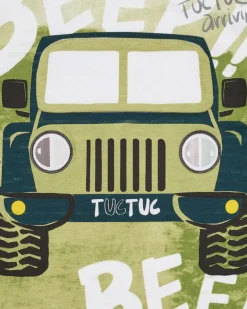 T-shirt vert pour garçon avec imprimé de jeep