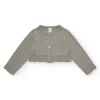 Veste beige en tricot pour fille avec boutons brillants