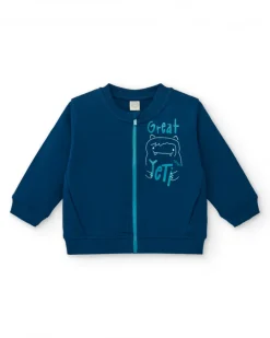 Veste bleu marine à imprimé Yéti pour garçon de la collection Freezy