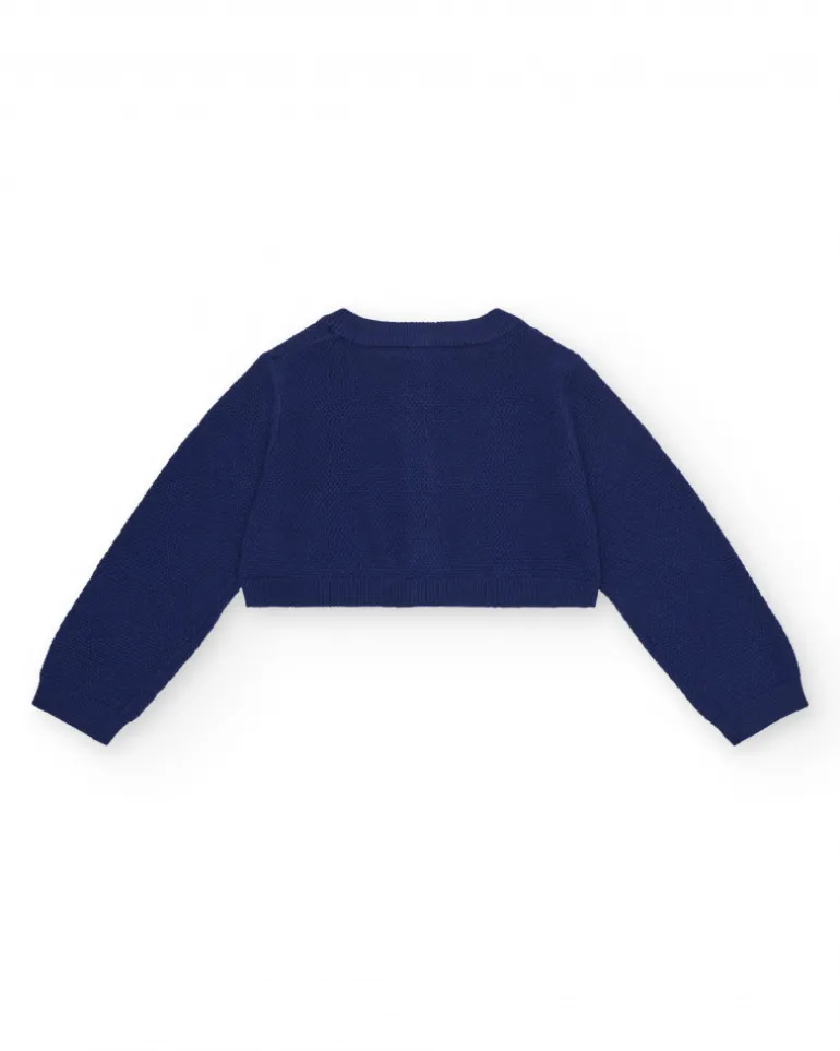 Veste bleu marine pour fille avec boutons en forme d’