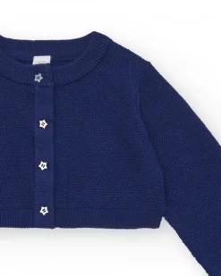 Veste bleu marine pour fille avec boutons en forme d’