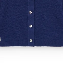 Veste bleu marine pour fille avec boutons en forme d’