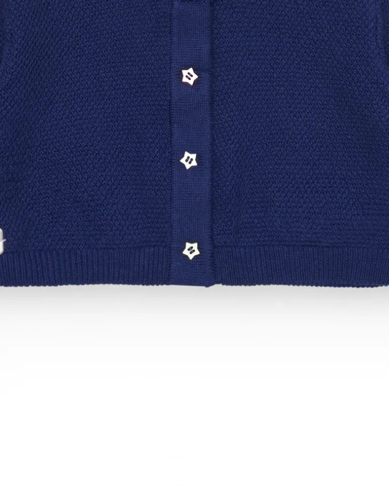 Veste bleu marine pour fille avec boutons en forme d’