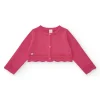 Veste courte rose pour fille avec applique métallique