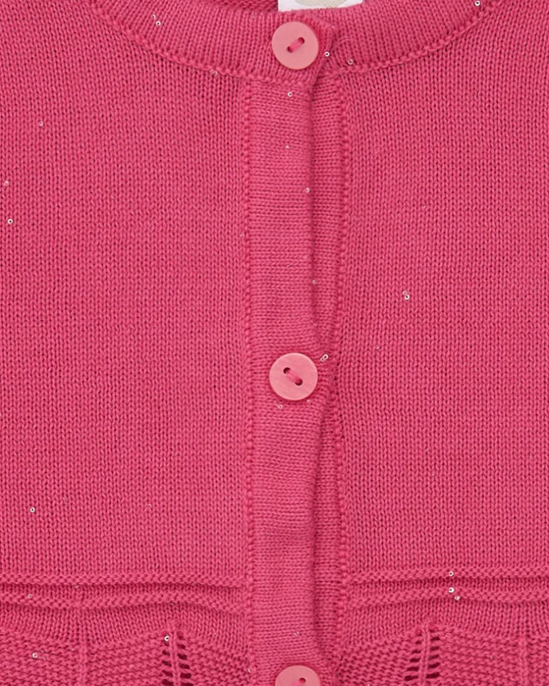 Veste courte rose pour fille avec applique métallique