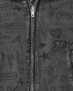 Veste en jean à capuche imprimée collection Rebel Dreamers