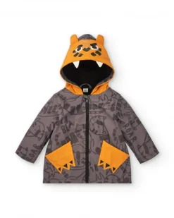 Veste imperméable grise à capuche tigre garçon collection Cartoon Calling