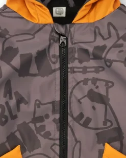 Veste imperméable grise à capuche tigre garçon collection Cartoon Calling