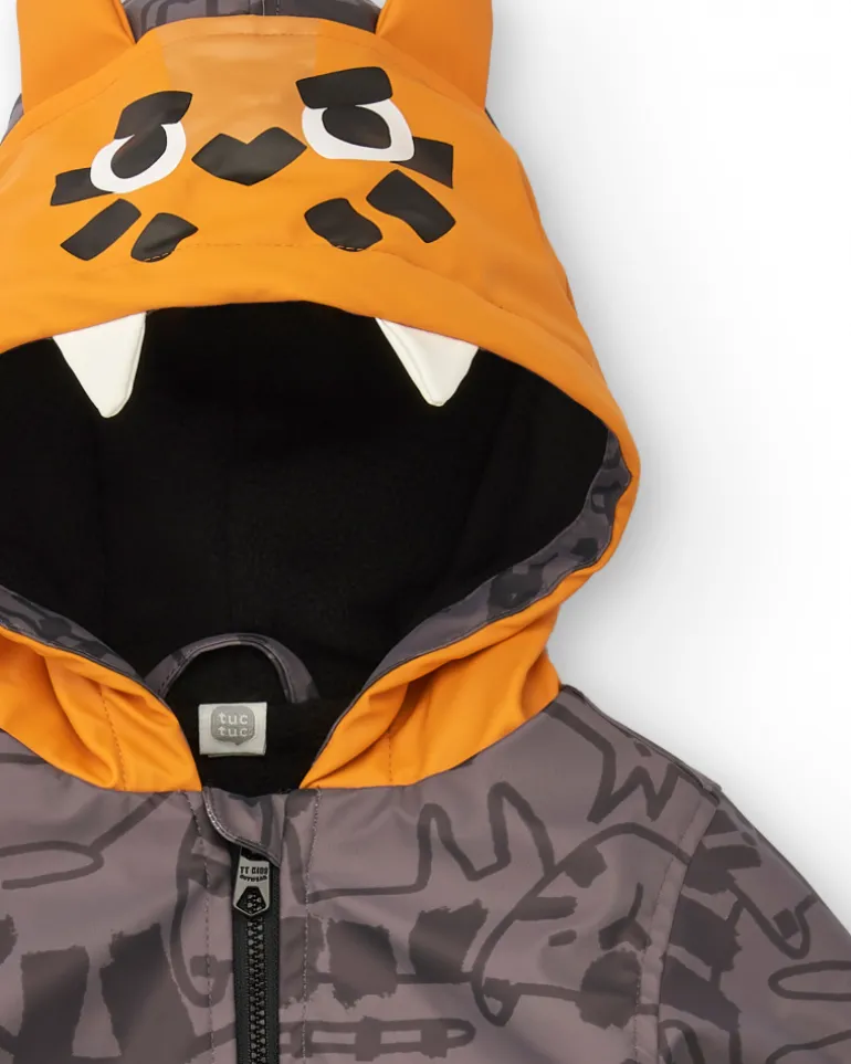 Veste imperméable grise à capuche tigre garçon collection Cartoon Calling