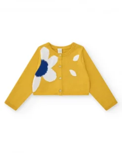 Veste jaune pour fille avec imprimé floral