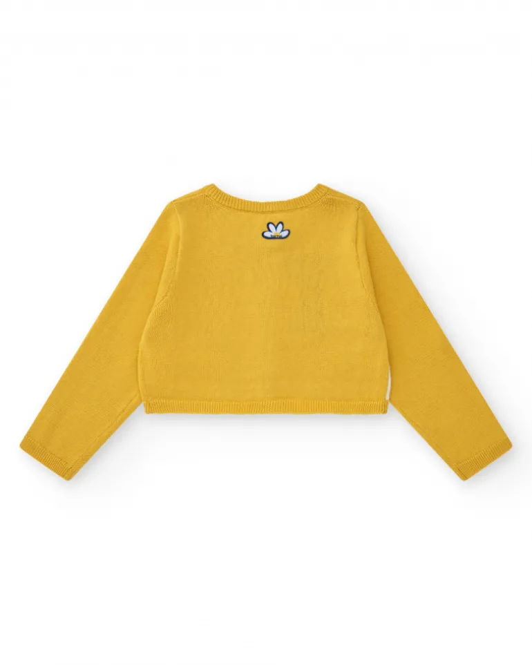 Veste jaune pour fille avec imprimé floral